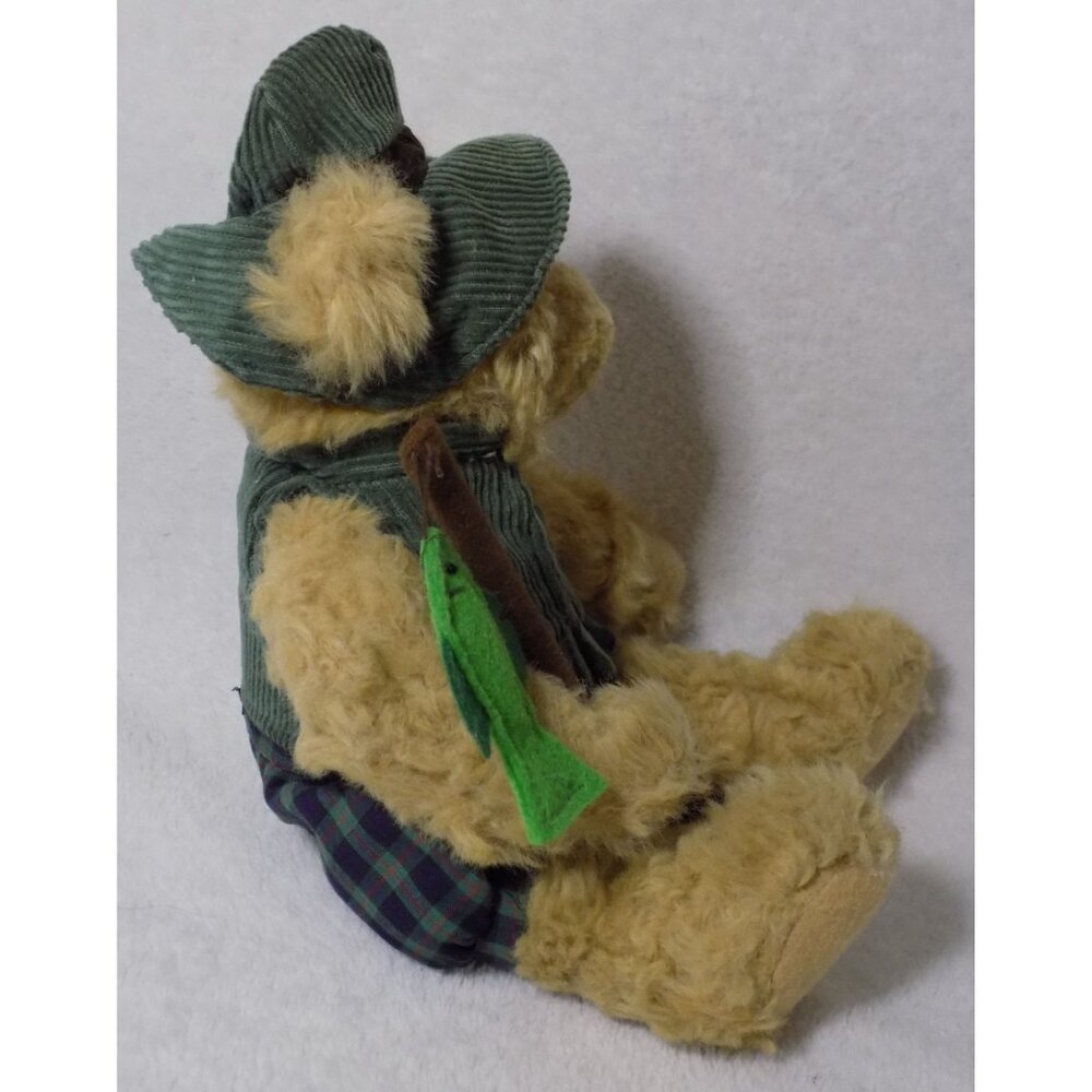 Russ Berrie Teddy Bears From the Past Montana Plush Fisherman w Fishing Pole Hat - Picture 7 of 8